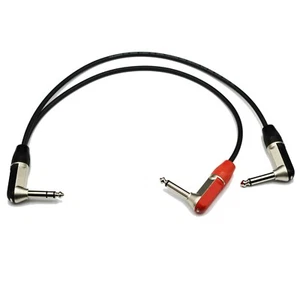 1/4" Right Angle Van Damme Y Split TRS Stereo to Mono Jacks Van Damme Cable Rean - Picture 1 of 4