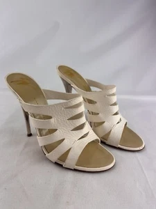 Giuseppe Zanotti Vintage White Cut-Out Leather Heels Size 37 - Picture 1 of 11