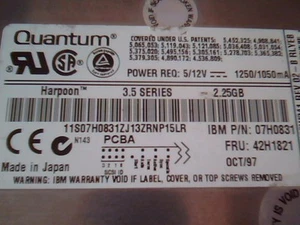 Hard Drive SCSI Quantum Harpoon 2275W HN22W011 42H1821 HN22W341 2.25W - Picture 1 of 6