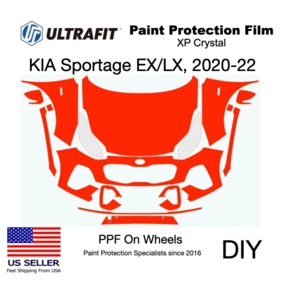 KIA Sportage EX/LX, 2020-22. Pre-Cut Kit DIY, FULL FRONT, PPF, Gloss - Image 1 of 4