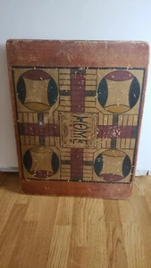 Antique Game Board parcheesi parchesi Folk Art primitive quebec  - Picture 1 of 11