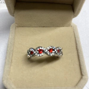 Red Stone Fashion Ring Size-7 - Picture 1 of 4