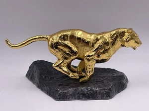 RISIS Singapore 24kt Gold Plated Chinese Zodiac Running Tiger Statue Figur - Bild 1 von 13