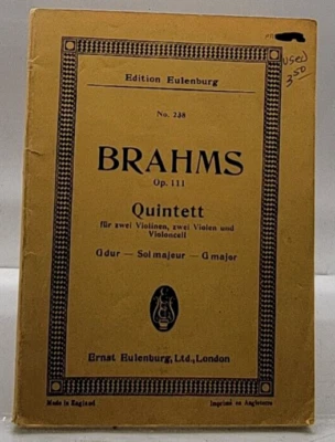 Johannes Brahms Quintett 3 Violinen Violen & Cello 1890 Full Score - Image 1 of 3