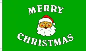 FELIZ NAVIDAD VERDE Papá Noel 5x3 pies BANDERA 150cm x 90cm Navidad - Imagen 1 de 1