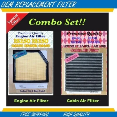 Engine & Cabin Air For GS350 GS450h GS200t IS200t IS250 IS350 RC350 US Seller - Image 1 of 4