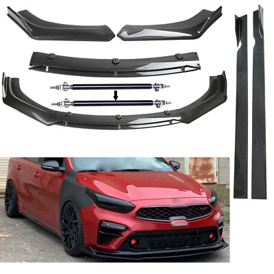 Front Bumper Lip Spoiler Splitter Carbon Fiber Side Skirt For Kia Forte GT Foto 1 de 4