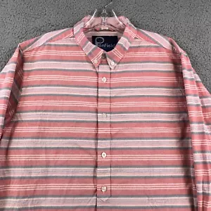 Penfield Button Down Shirt Mens Large Pink Striped Long Sleeve Canvas Cotton - Picture 1 of 10