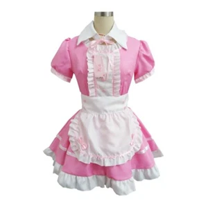 Maid Dress Striped Ruffle Apron Lolita Waitress Fancy Costume Japan Cosplay Cute - Picture 1 of 18