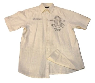 Coogi Mens Short Sleeve 55% Linen 45% Cotton Size XL  - Image 1 of 4