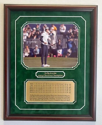 Foto Nelly Korda 2024 Chevron Champion 8x10 enmarcada con placa de identificación grabada Foto 1 de 4