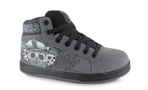 World Industries Skate Shoes Mens Bones Skull Gray Black HAVOC Leather Hi Top - Picture 1 of 17
