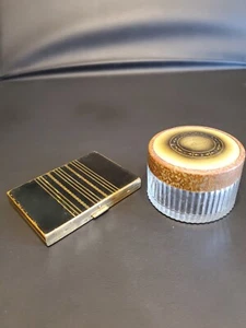 Vintage Art Deco Dresser Cream Jar And Shields Powder Compact - Picture 1 of 12
