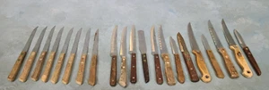 Vintage Antique Kitchen Knives Wooden Handles Japan USA Taiwan Lot of 21 - Picture 1 of 6