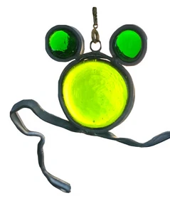 vintage handmade stained glass green frog suncatcher moveable legs - Picture 1 of 12