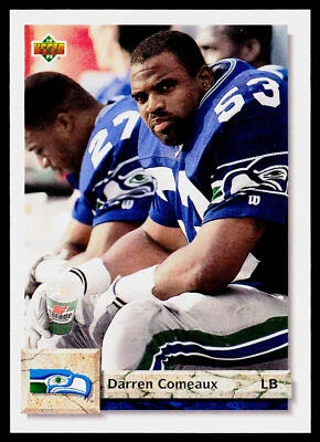 Darren Comeaux, 1992 Upper Deck Football Card, #65, Seattle Seahawks, - Image 1 of 2