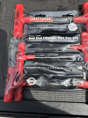 Sears Craftsman USA SAE T Handle Hex Key Set 46292 Light use - Image 1 of 4