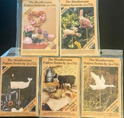 Lot of 5 The Weathervane Pattern Series VTG 80’s Rabbits Cow Whale Goose & Minis - Image 1 of 4