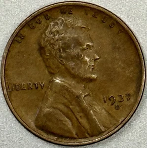 1937 D Münzzeichen zirkuliert brauner Weizenpfennig - Bild 1 von 4