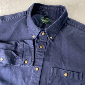 J Crew Oarsman Work Shirt Heavyweight Canvas Mens Large Blue Workwear Utility - Picture 1 of 9