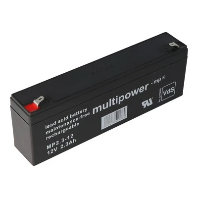 Batería de plomo Multipower MP2.3-12, conector Faston de 4,8 mm, anterior Multipower MP2,2-12