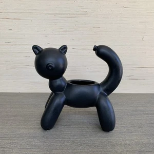 Mattschwarz Unikat Modern Keramik Ballon Katze Indoor Übertopf Topf Figur - Bild 1 von 12