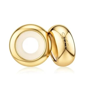 💖 ZWEI STOPPER 925 Sterling Silber Charm Bead European passt Armband Goldplättchen - Bild 1 von 4