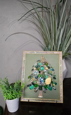 Hand Made Green Gel Stone Christmas Tree Art - One Of A Kind - Image 1 of 2
