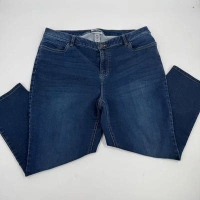 Catherines Womens 1XWP Jeggings Denim Blue Cotton Blend Stretch Pull On Jeans - Image 1 of 4