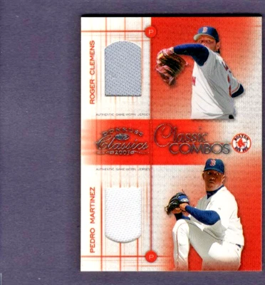 Camiseta doble Donruss Classics 2003 combos #14 Pedro Martinez/Roger Clemens #7/25 Foto 1 de 2