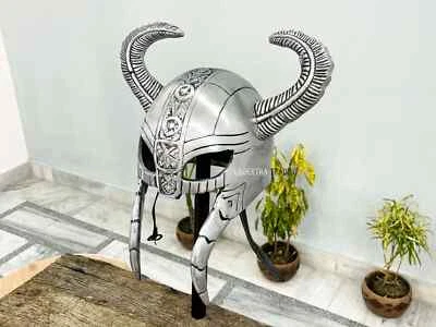 Шлем викинга | Шлем Nord Horn | Скандинавская мифология ручной работы | Шлем с рогом - Изображение 1 из 4