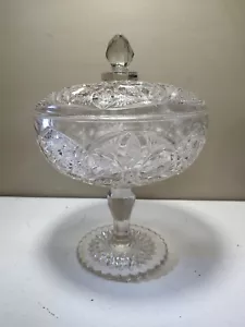 Vintage EAPG Lidded Candy Dish As Is Large 2 Piece Elegant - Picture 1 of 18
