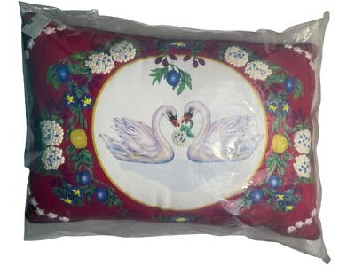 Nueva almohada Anthropologie Lou Rota 12 días de Navidad bordada 14”x20” Foto 1 de 4