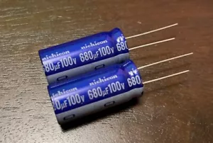 2 Stück Nichicon 680 uF 100V VX(M) Aluminium Elektrolytkappe +85C getestet USA VERSAND - Bild 1 von 1