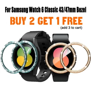 Funda protectora con marco de anillo bisel de diamante para reloj Samsung 6 clásico 43/47 mm - Imagen 1 de 25