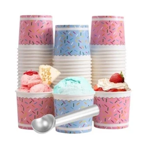 Ice Cream Scoop,7 inches Lamosi Ice Cream Cups - 100 Count (Combo Pack) - Picture 1 of 7