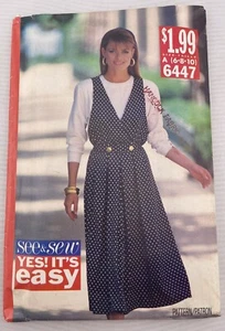 See & Sew Pattern 6447 Misses 'Mock Wickeloptik vorne Pullover & Top Gr 6 8 10 ungeschnitten FF - Bild 1 von 3