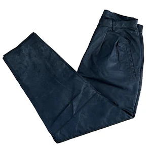Vintage 80er Lederhose Damen Gr. 18 Tapered Leg High Waist Schwarz Maurada " - Bild 1 von 10