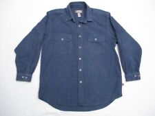 Moose Creek Mens Chamois Flannel Shirt XL Blue Button Front Long Sleeve Cotton
