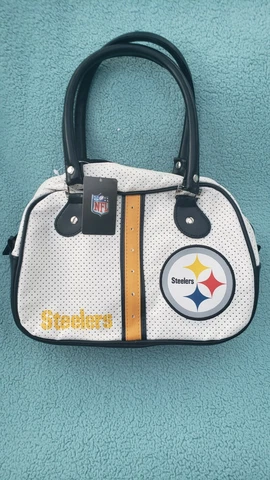 Pittsburgh Steelers women's white bowler - style purse ( BOX #5 ) Cover