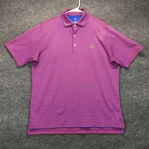 Fairway & Greene Shirt Men Large Red Blue Striped Short Sleeve 1921 Logo Polo 3 - Picture 1 of 12