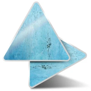 2 x Triangle Stickers 7.5cm - Blue Grunge Distressed Decay Paint #44367 - Afbeelding 1 van 9