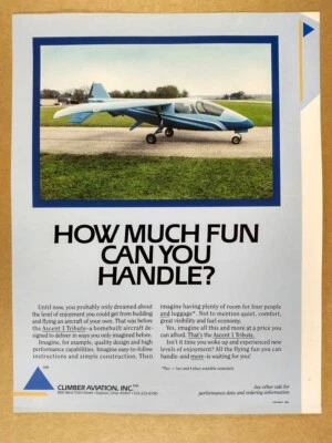 Escalador Aviación Ascenso 1 Tributo Avión Construido en Casa Vintage Anuncio Flyer Foto 1 de 2