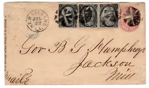 #73 Black Jack on Postal Entire New Orleans LA to Gov Humphreys Jackson MS - Picture 1 of 3