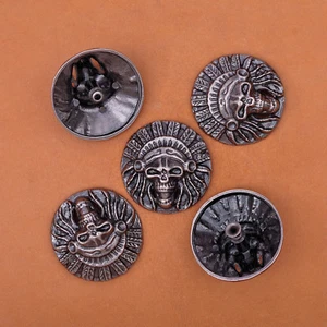 1-1/8" 10pcs Retro Silver Indian Head Dress Leather Project Conchos Wallet Belt - Picture 1 of 10