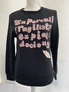 Disney Mary Poppins Black Slogan Sweatshirt Primark 2XS - Picture 1 of 9