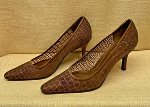 The Touch of Nina Bronze Mesh Heels Dress Shoes Leather Soles Size 8½M - Picture 1 of 15