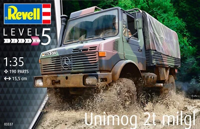 REVELL 1:35 KIT MEZZO MILITARE UNIMOG  2t  MILGL LUNGHEZZA 15,5 cm     ART 03337 - Immagine 1 di 3