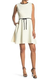 Ted Baker London Ivory Saydey Contrast Trim Skater Dress TB Sz 4 US Sz 10 $265 - Picture 1 of 2