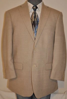 Paul Fredrick Wool DUAL VENTS Sport Coat 42R Tan Herringbone Jacket Blazer SOFT! - Image 1 of 4